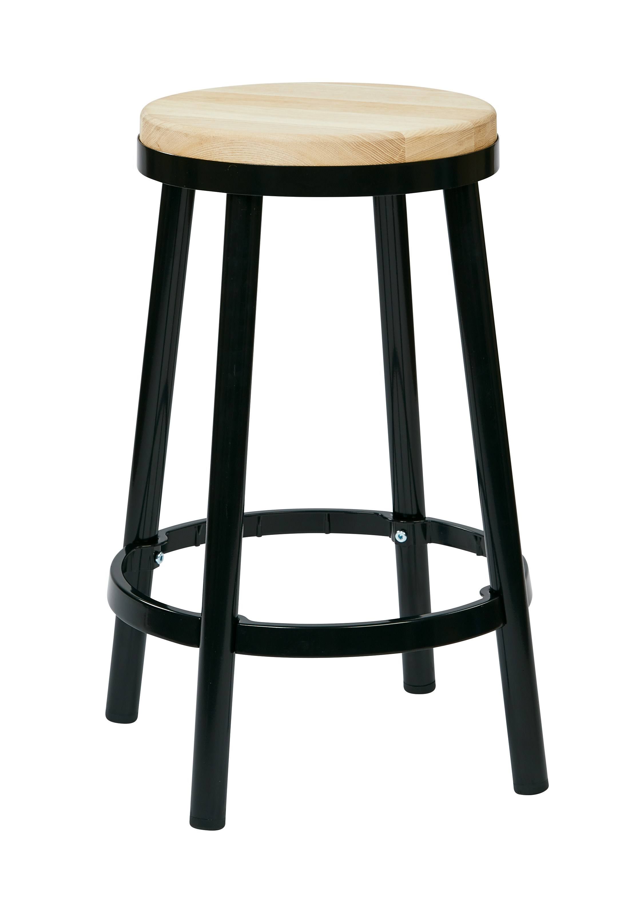Bristow 26x22 Metal Backless Barstool - Black