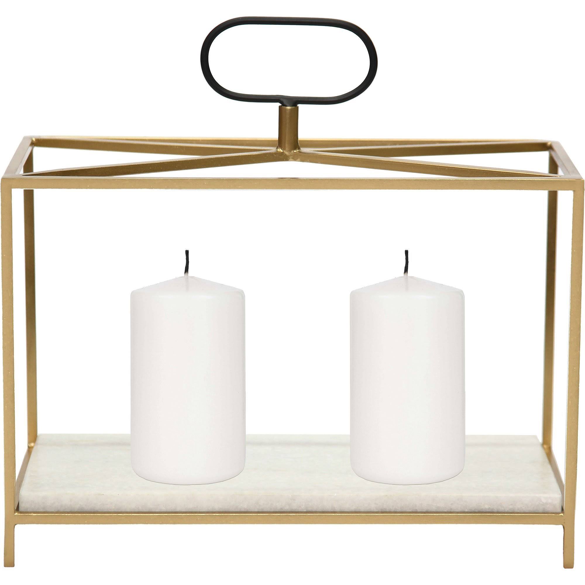 Renwil CAN153 Flye White Marble Gold and Black Candle Holder