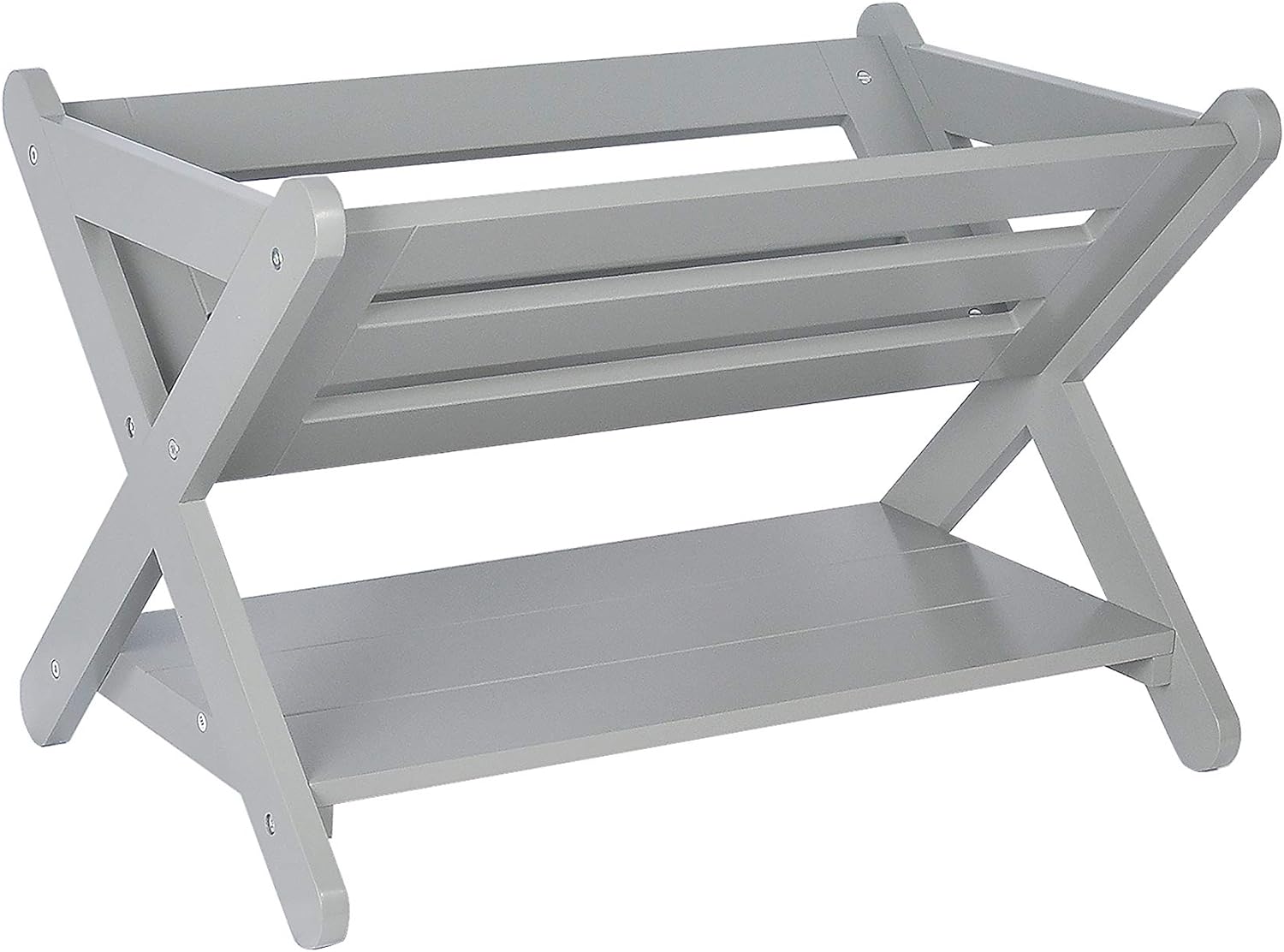 UTEX Kids' Book Caddy with Shelf, Kids Bookcase Storage with Shelf, Kids Book Storage Organizer for Toddlers, Kids, White (Grey) Pack of 2