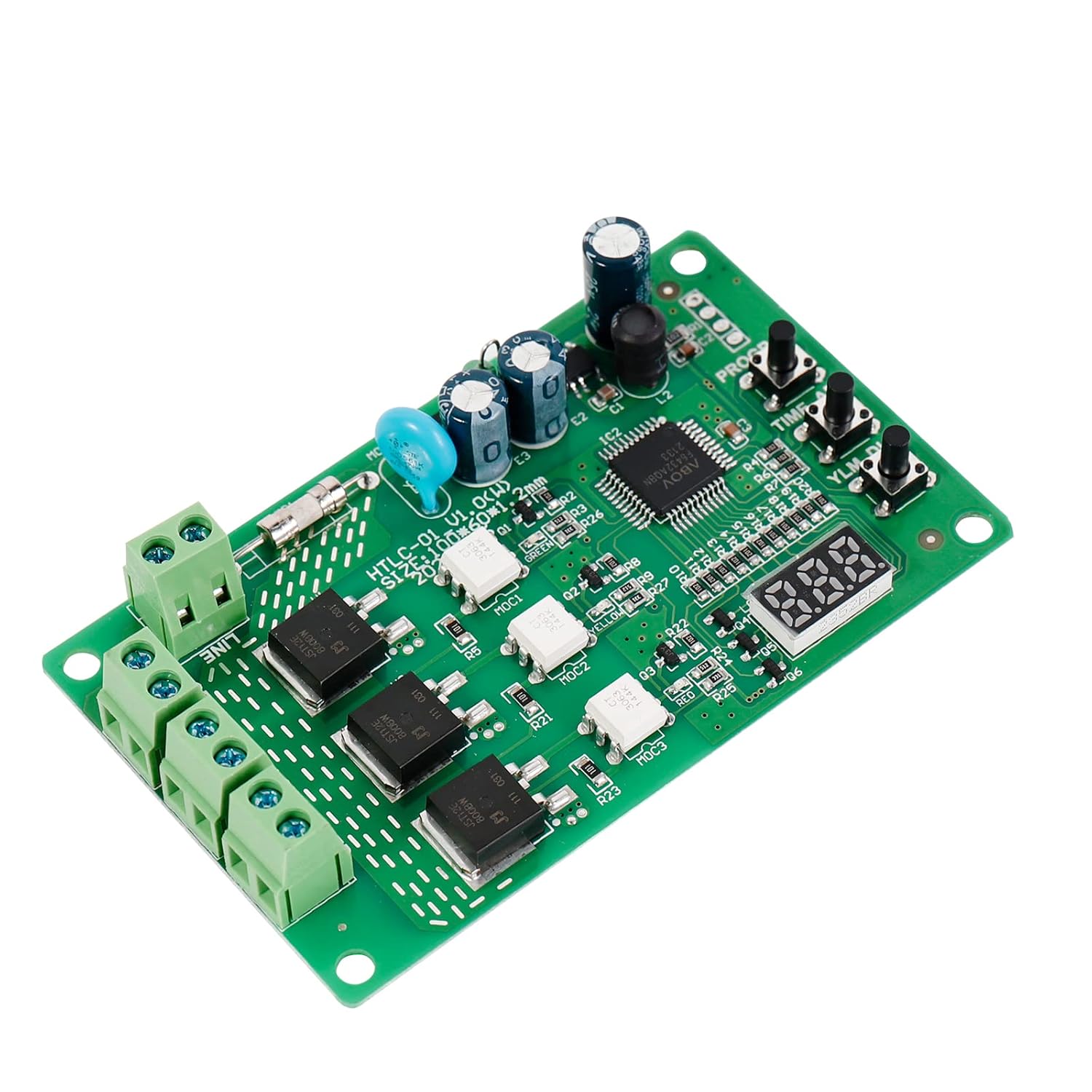 Briidea 3 Channel Traffic Light Controller Sequencer 85VAC-265VAC with Digital Tube Display, Programmable 36 Preset Sequences, Compatible with All Traffic Light Bulbs