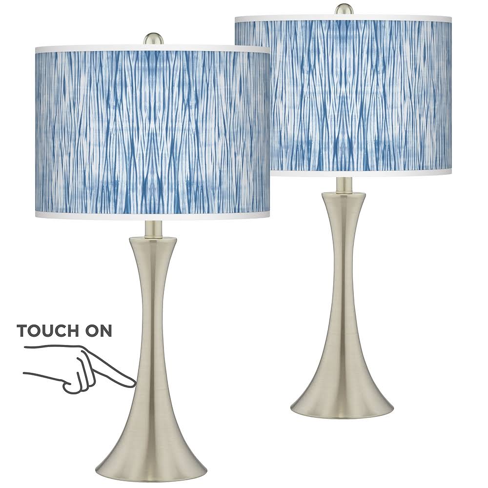 Beachbomb Trish Brushed Nickel Touch Table Lamps Set of 2 - Style #99T51