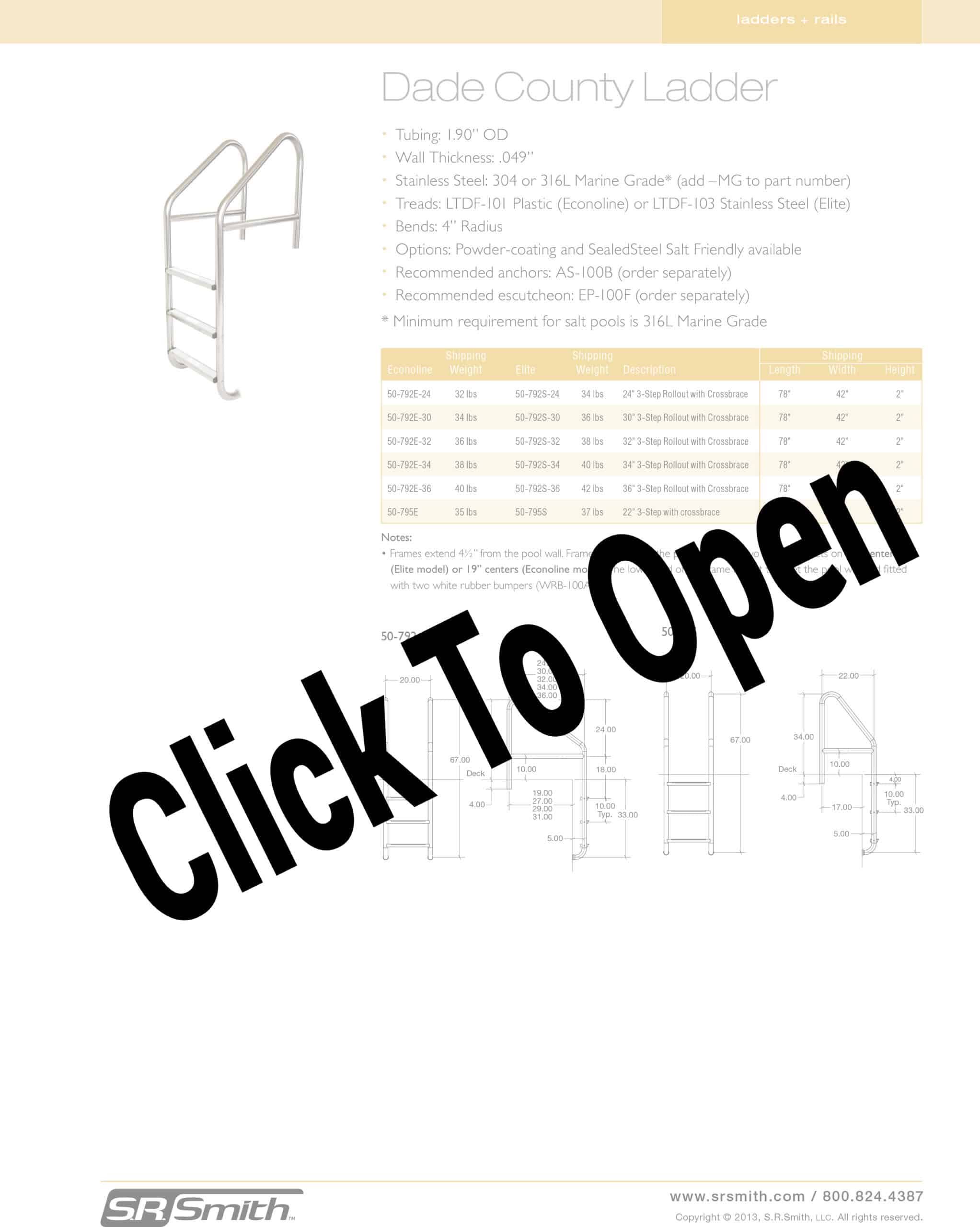S.R. Smith 24in. Dade County Elite 3-Step Rollout Ladder with Cross Brace