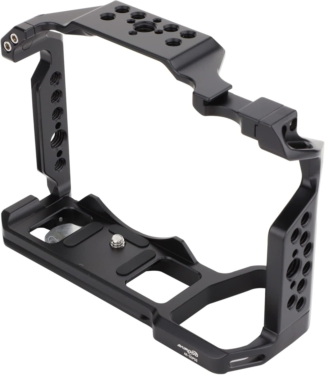 AKIROOD Camera Cage for Panasonic S5 Camera, Video Shooting Cage Filming Accessories Cold Shoe Extension for Microphone/Light