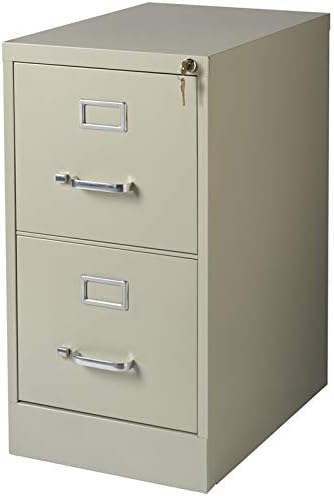 Pemberly Row 2 Drawer Metal Letter Width Vertical File Cabinet in Black