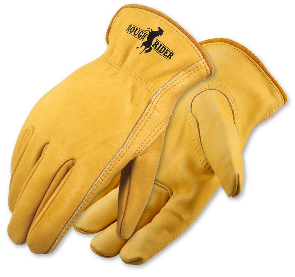 Galeton 2500-L Rough Rider Premium Leather Driver Gloves with Elastic Back Gold 12 Pack 2500