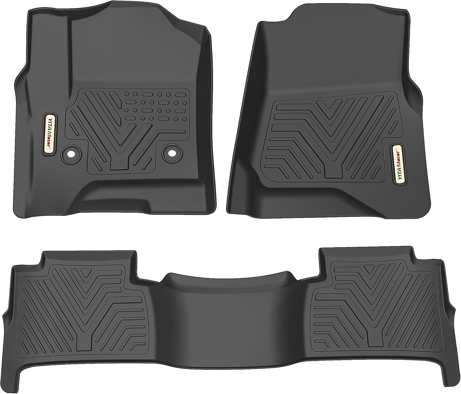 YITAMOTOR 3 Rows Floor Mats Compatible with 2021-2023 Chevrolet Tahoe/GMC Yukon/Cadillac Escalade with 2nd Row Bench Seats, Custom Fit Black TPE Floor Liners All-Weather Protection