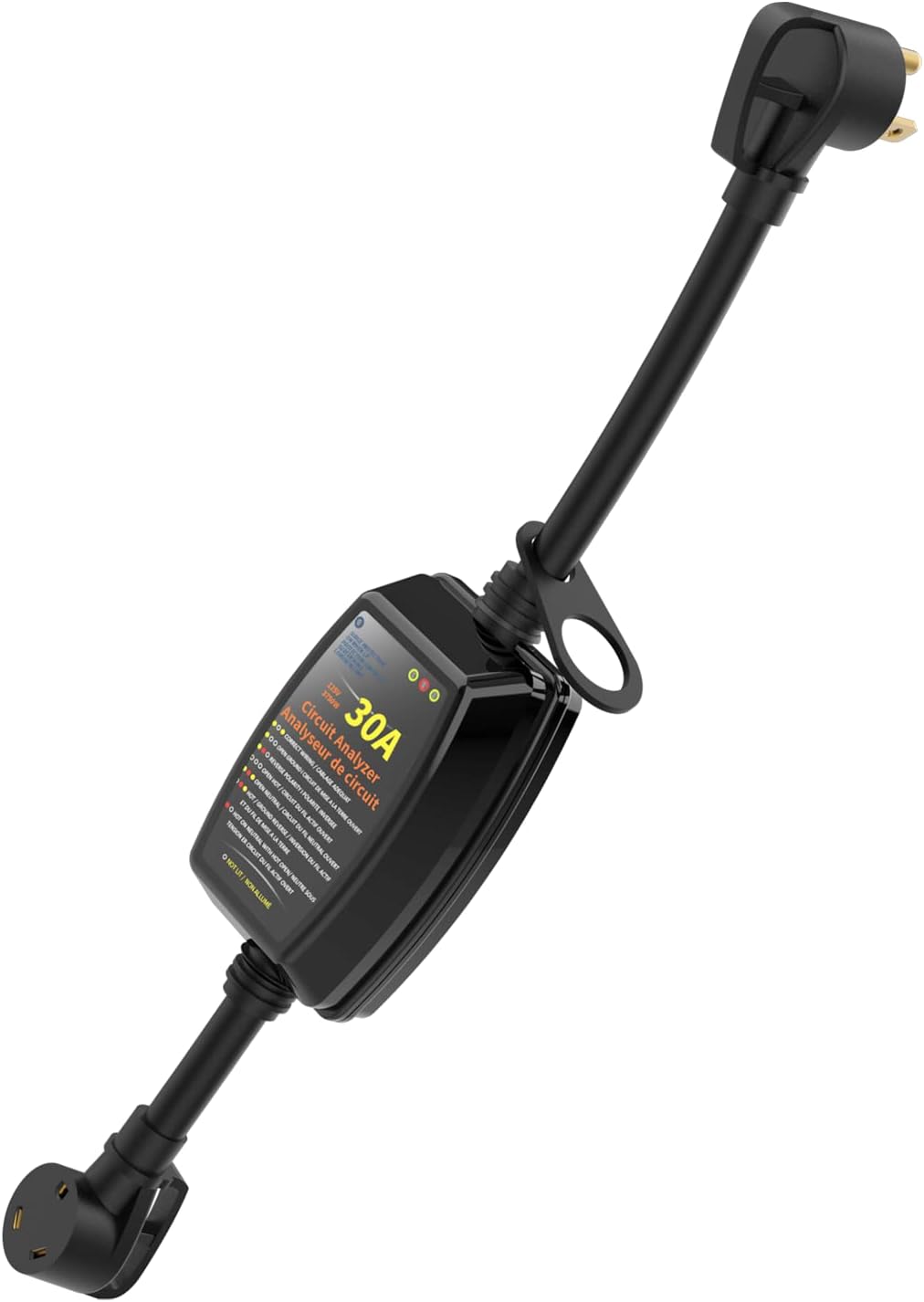 RV Surge Protector 30 amp with Waterproof Cover, RV Voltage Protector/Surge Protected Monitor Indicator Circuit Analyzer with LED Indicator (2100 Joules), Designed with Easy to Use Handle Pack of 2