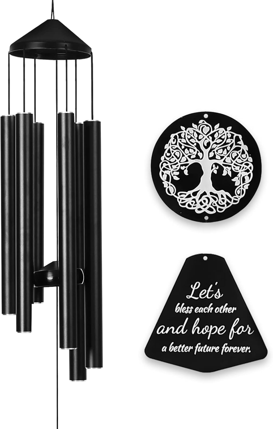 Wind Chimes Outdoor Clearance/Memorial Wind Chime/Sympathy Gift/Corinthian Bells Windchimes. Two Wind Pendulum. .36