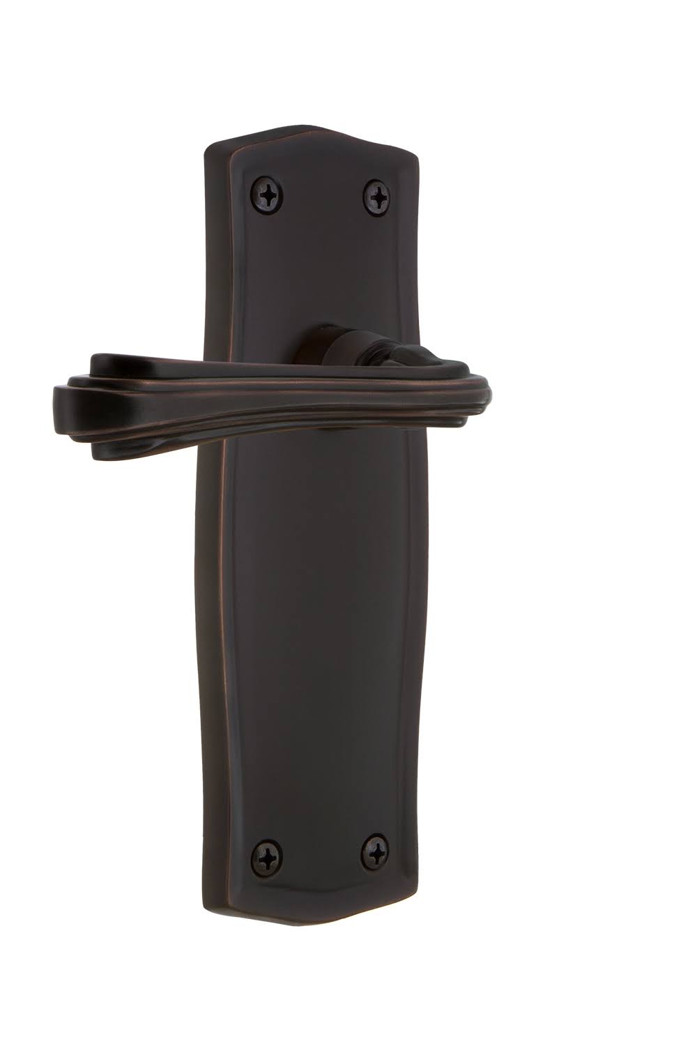 Nostalgic Warehouse PRAFLR_PRV_234_NK Fleur Privacy Door Lever Set with Prairie Timeless Bronze