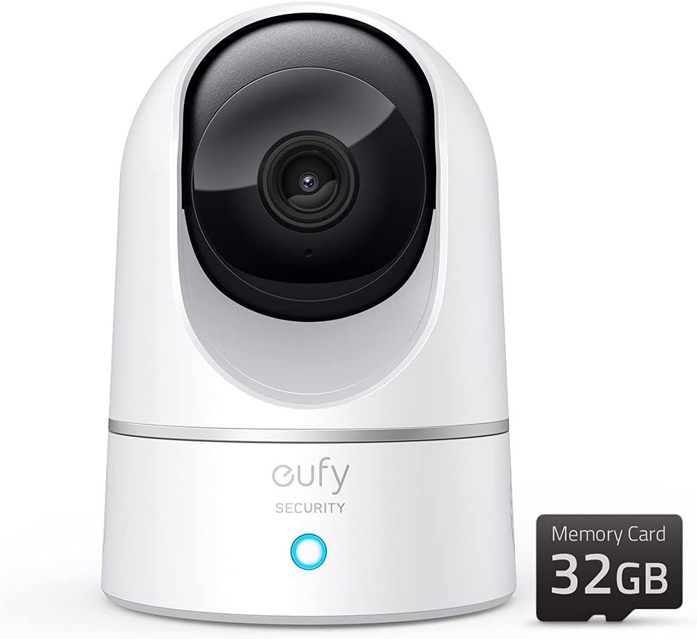 eufy Security Solo IndoorCam P24, 2K Security Indoor Camera Pan & Tilt, Plug-in Security Indoor Camera with a 32GB microSD Card, Human & Pet AI, Voice Assistant Compatibility, Homebase not Compatible Pack of 2