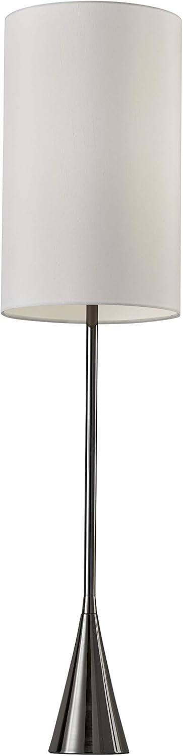 Adesso 4029-01 Bella Floor Lamp, 74 in, 100W Incandescent, Black Nickel, 1 Tall Light