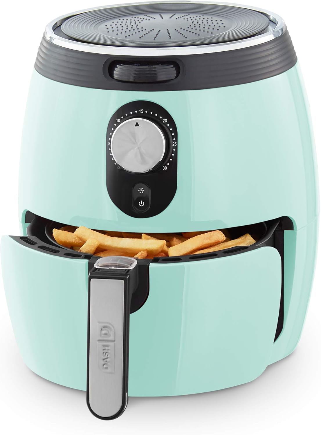 Dash Deluxe Electric Air Fryer + Oven Cooker with Temperature Control, Non-stick Fry Basket, Recipe Guide + Auto Shut off Feature, 1200-Watt, 3 Quart - Aqua Pack of 2