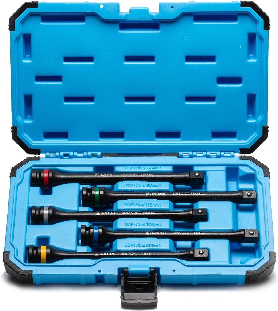 Capri Tools 30083 Torque Limiting Extension Bar Set (5 Piece), 65-140 ft. lbs., 1/2 in. Drive Pack of 2