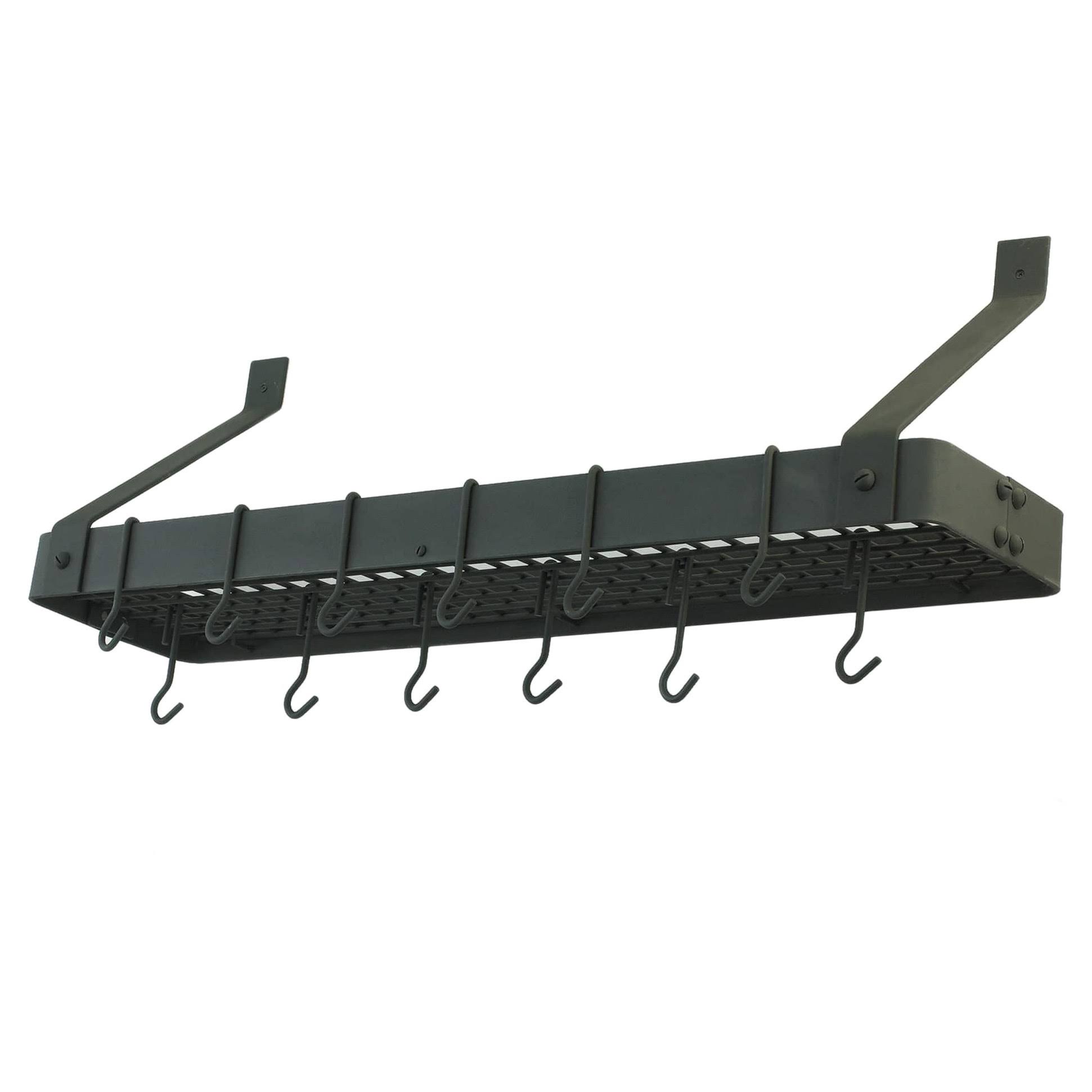 Old Dutch Bookshelf Pot Rack with 12 Hooks - Graphite