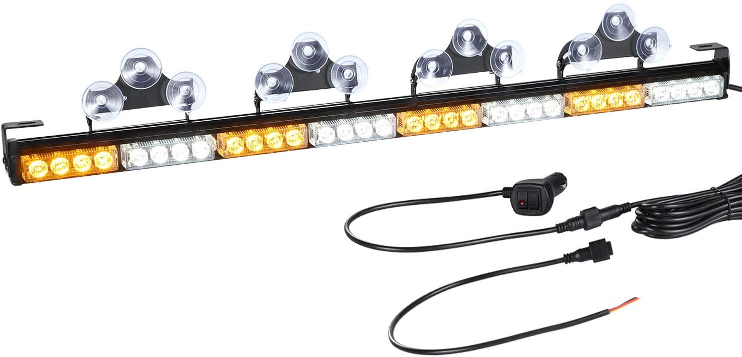 AT-HAIHAN Red Blue LED Emergency Strobe Light Bar for Police Cars Law Enforcement Vehicles POV Rear Window Directional Safety Caution Warning Pack of 2