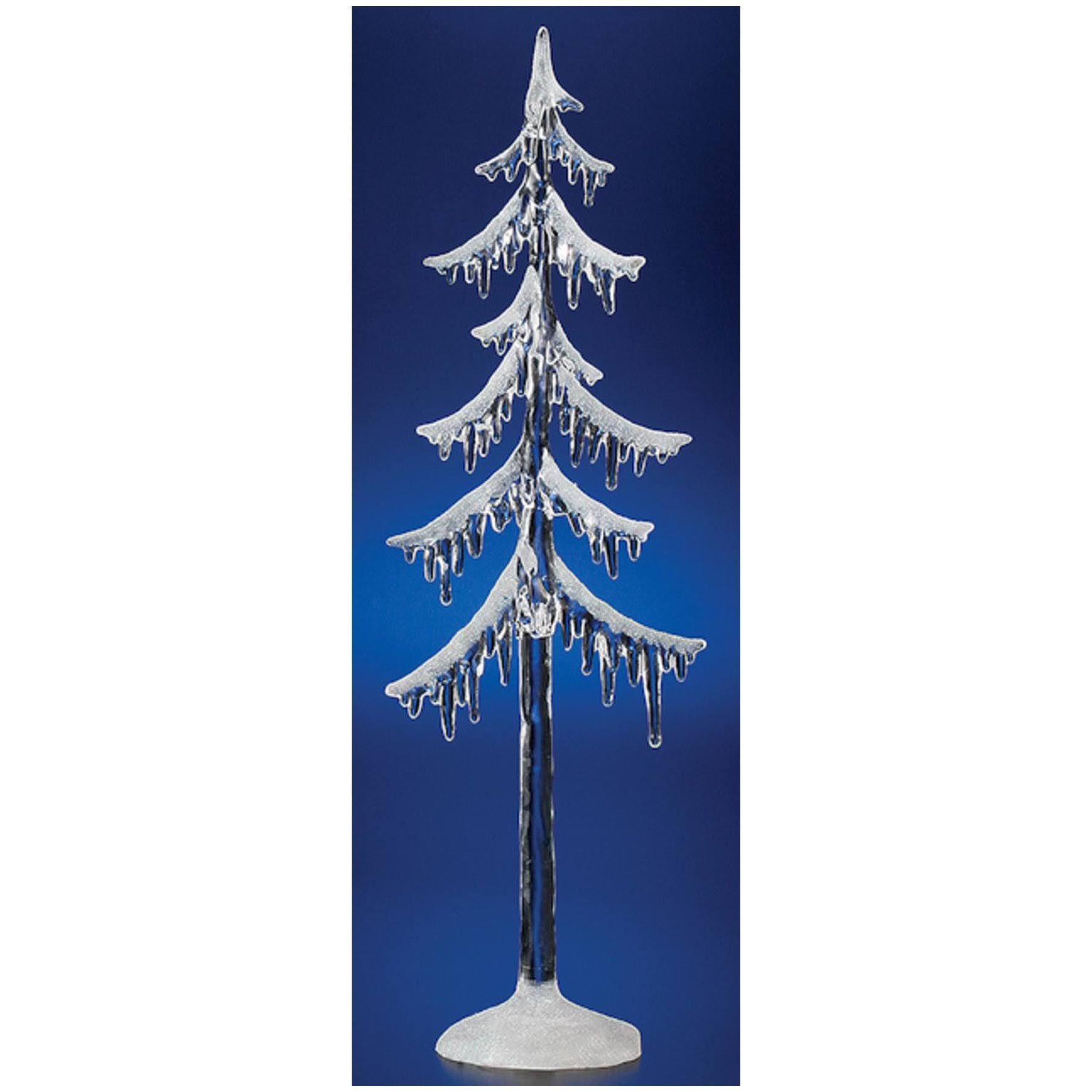 CC Christmas Decor Pack of 6 Icy Crystal Illuminated Decorative Christmas Icicle Tree Figures 12.5x22