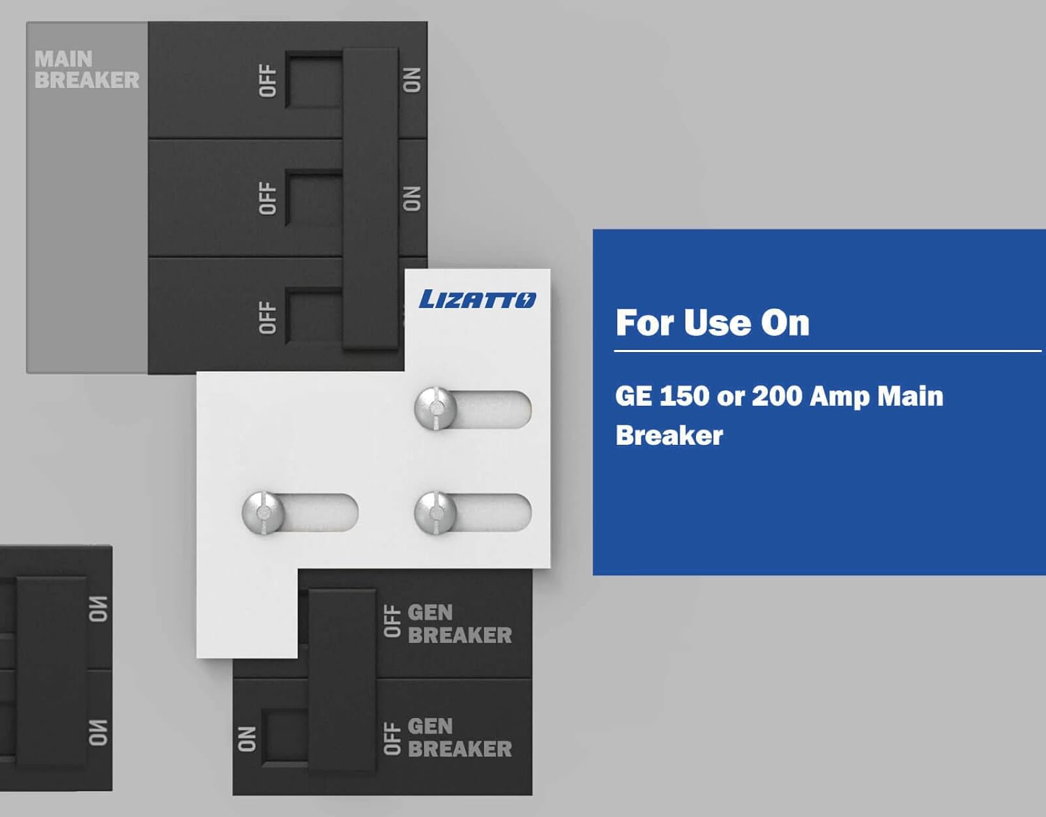 Generator Interlock Kit Compatible with GE General Electric 150 or 200 AMP Breaker Panel,1 1/4 Inch Spacing Between Main and Branch Breaker