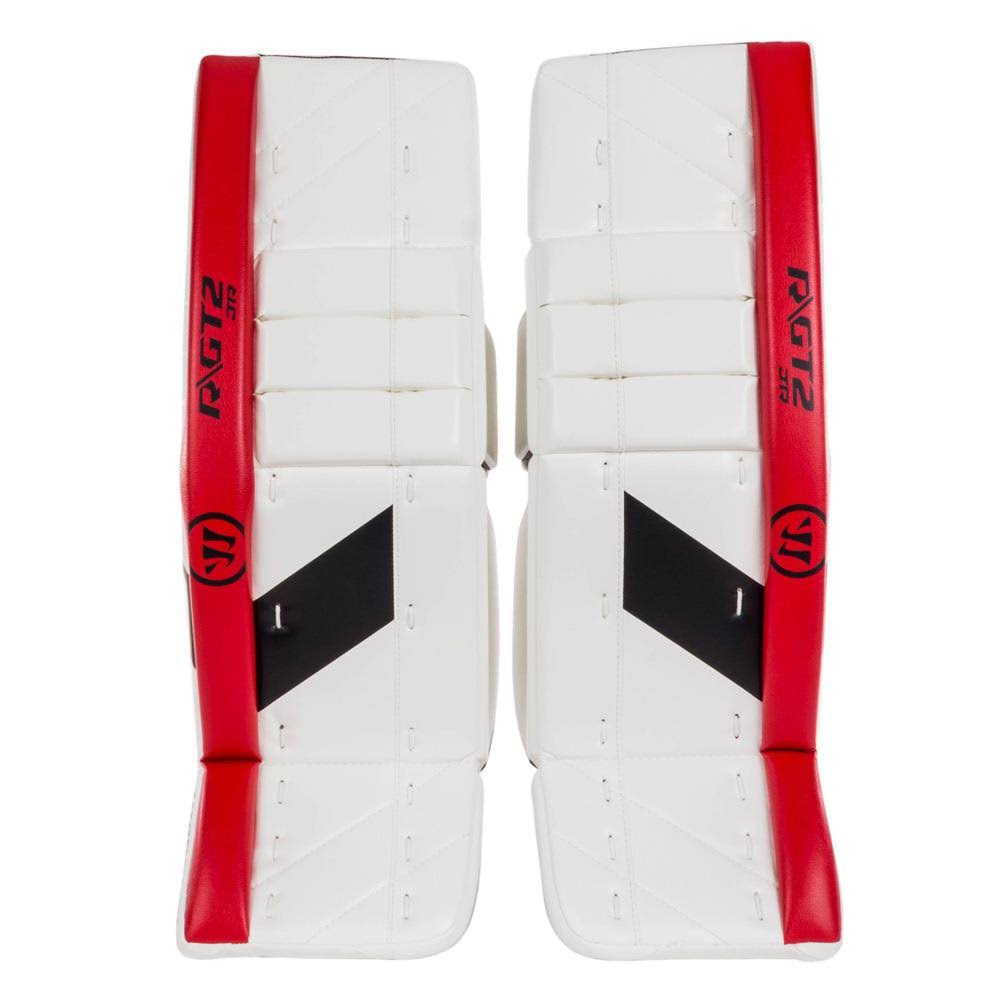 Warrior Ritual GT2 Goalie Leg Pads - Junior - White/Black/Red - 24x22+1x22