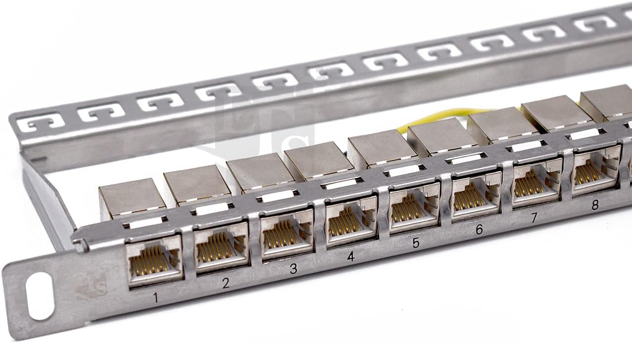 ETS 24 Port CAT6 Half U in Line Pass Through Keystone Coupler STP High Density Patch Panel Pack of 2