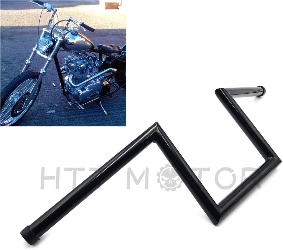 HTTMT HB06-BK Black 25mm 1 inch Handlebar Are Z Style That Feature Early Chopper Styling Motorcycle Handlebar Compatible with Harley Sportster Dyna Bobber FL 1974-1981, FX 1974-1981, XL 1974-1981