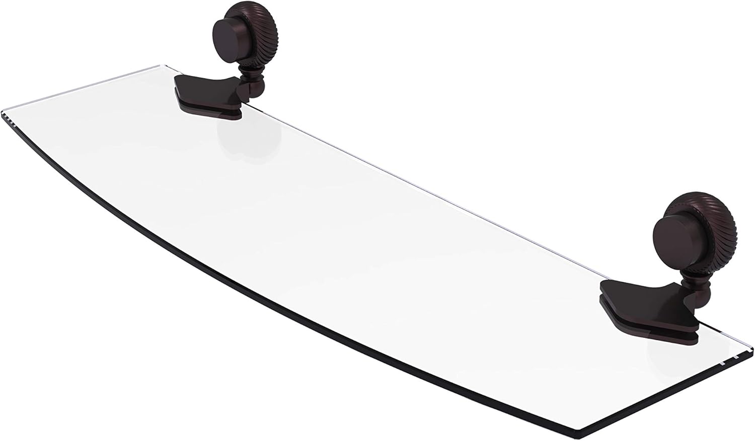 Allied Brass 433T/24-CA 433 T Venus Collection Inch Twist Accents 5 Glass Shelf, 24-Inch by 5-Inch, Antique Copper