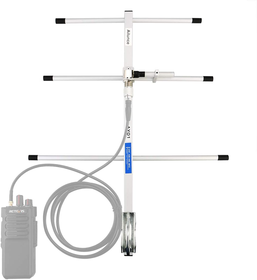 Ailunce AY01 Yagi Antenna for Ham Radio,UHF 400-470MHz Antenna for Ailunce HD1 Retevis RT83 RT21V RT86 RT53 RT6 Walkie Talkie Transceivers,High Gain 7 dBi SL16-F Base Station Antenna(1 Pack) Pack of 2
