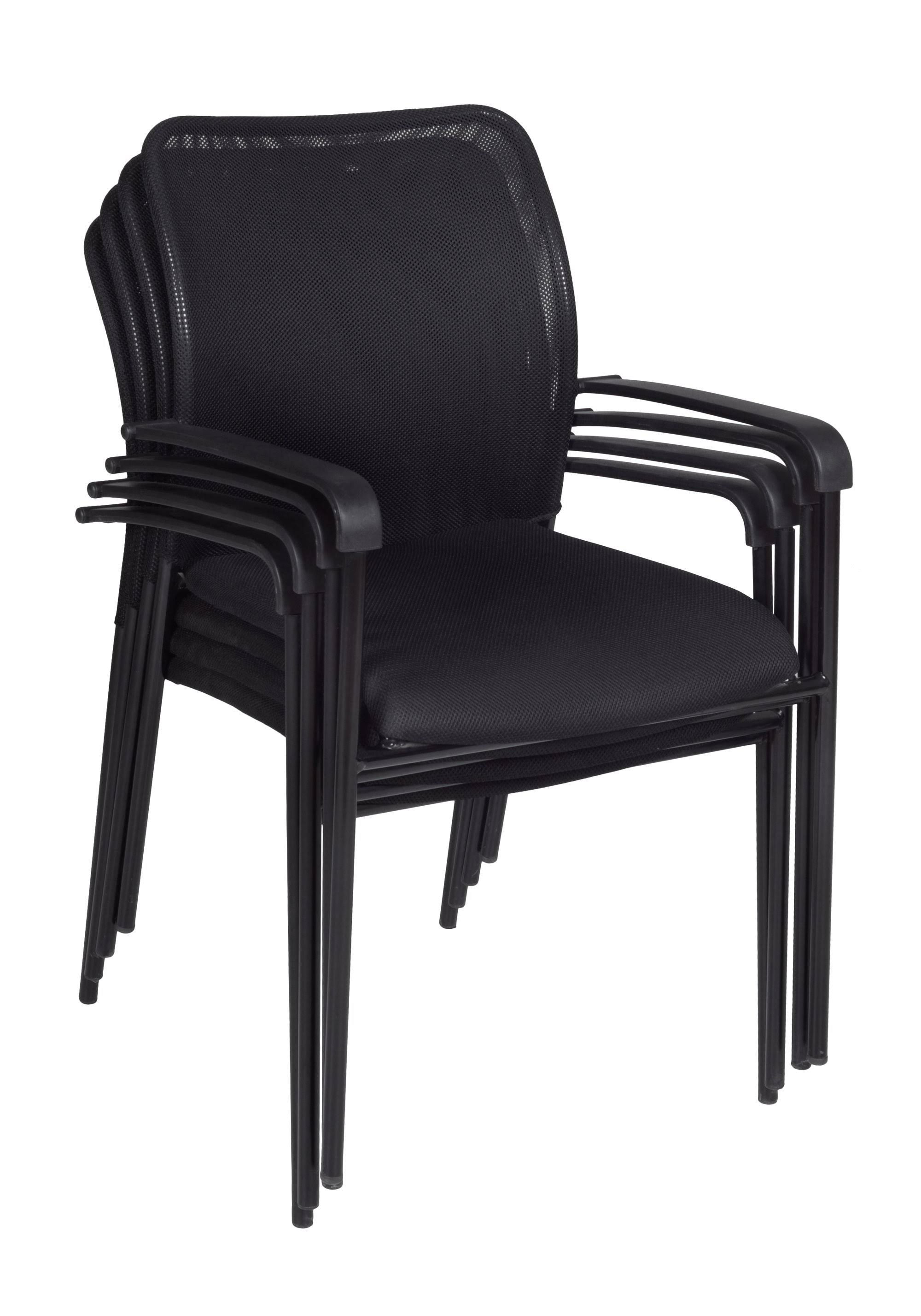 Regency Mario Stack Chair (4 Pack)- Black