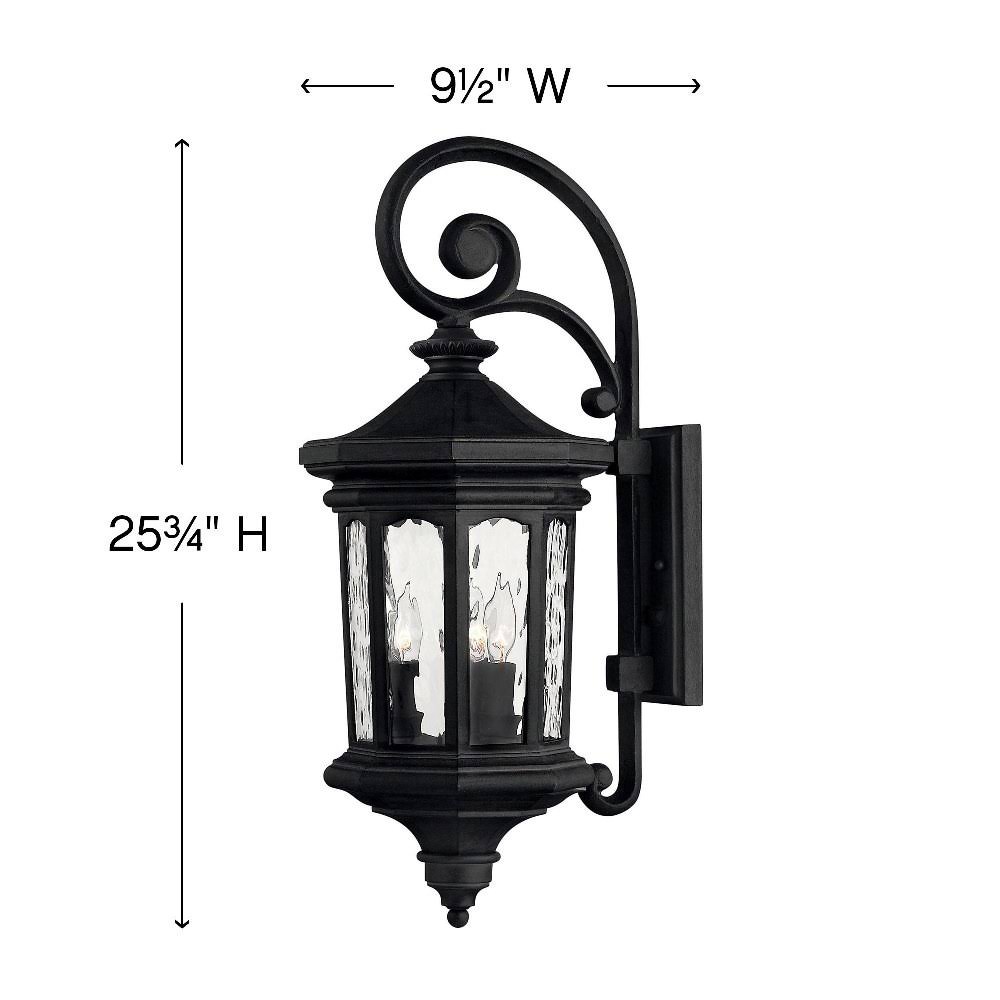 Hinkley Lighting 1604MB-LL Raley Outdoor Wall Light, Museum Black