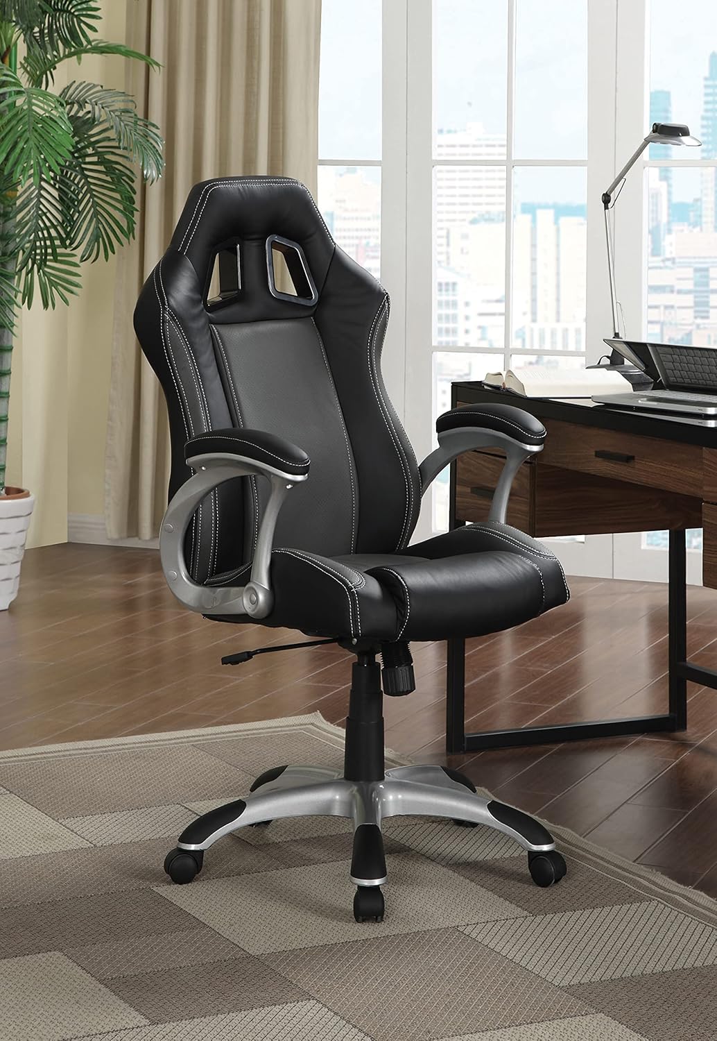 Coaster Contemporary Black/Grey Office Chair with Air Ventilation