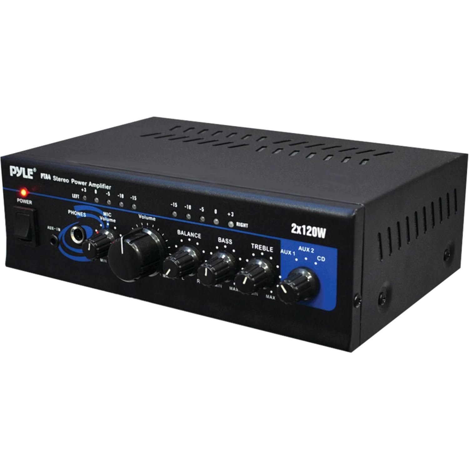 Pyle Home PYLPTA4 Mini Stereo Power Amplifier - 240W Total - Black