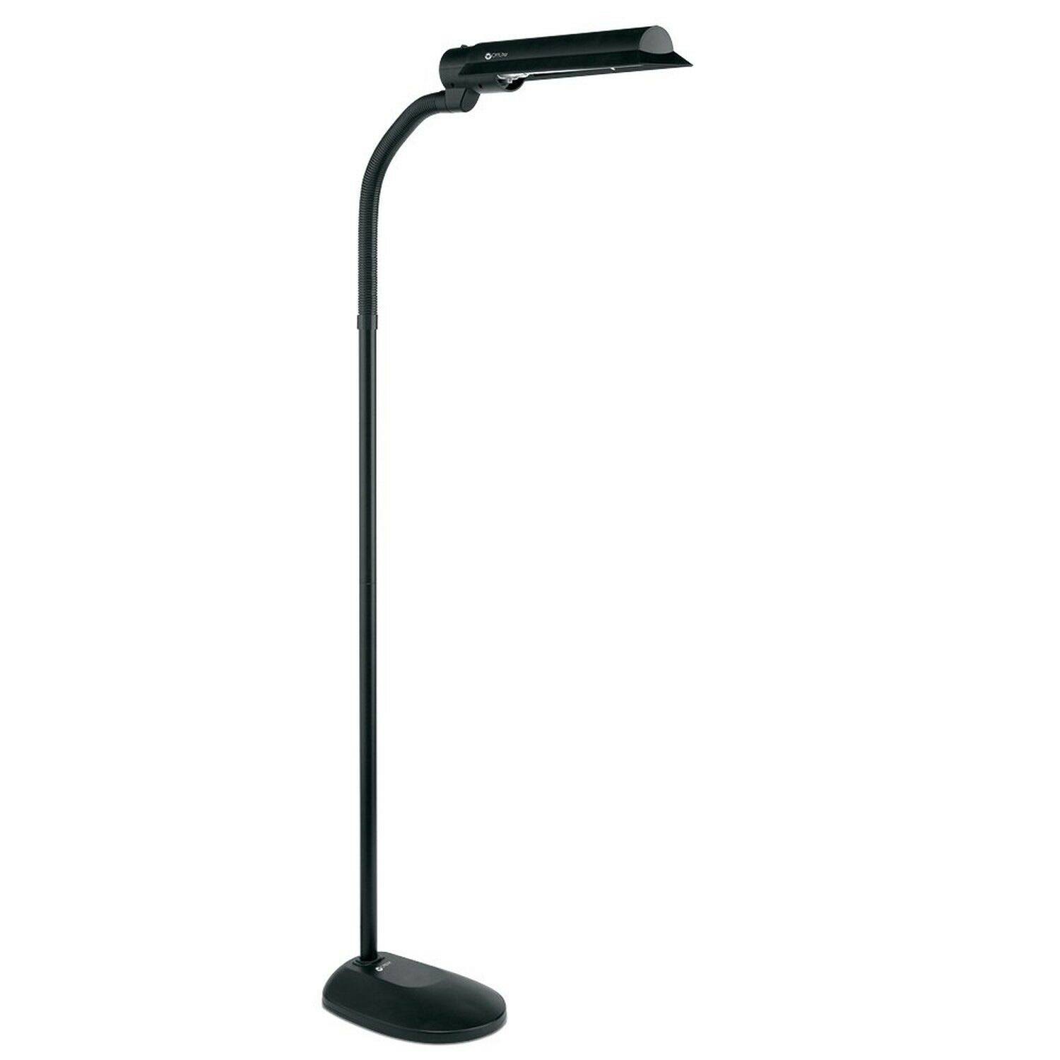 OttLite T81G5T-SHPR 18-Watt Wing Shade Floor Lamp, Black
