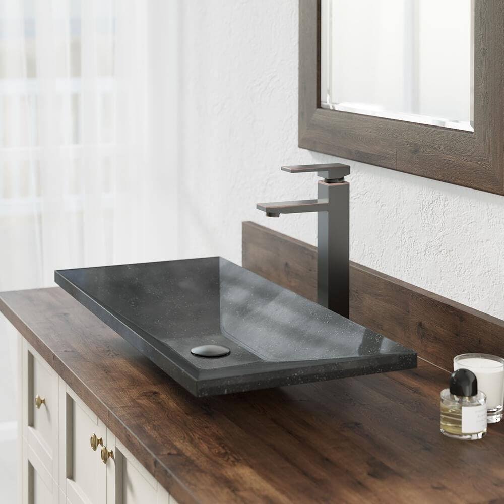 Mr Direct 861 Shanxi Black Vessel Sink with Faucet and Pop-Up Drain in Antique Bronze (721 Faucet)