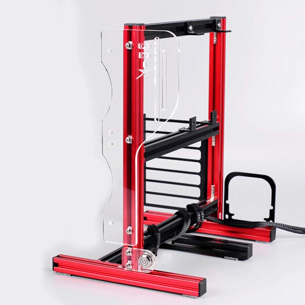 OUKANING DIY ATX M-ATX ITX Open Aluminum Chassis Rack,Vertical Test Frame for PC Motherboard Case,New Bare Metal Frame Test Bench,Good Heat Dissipation,Red