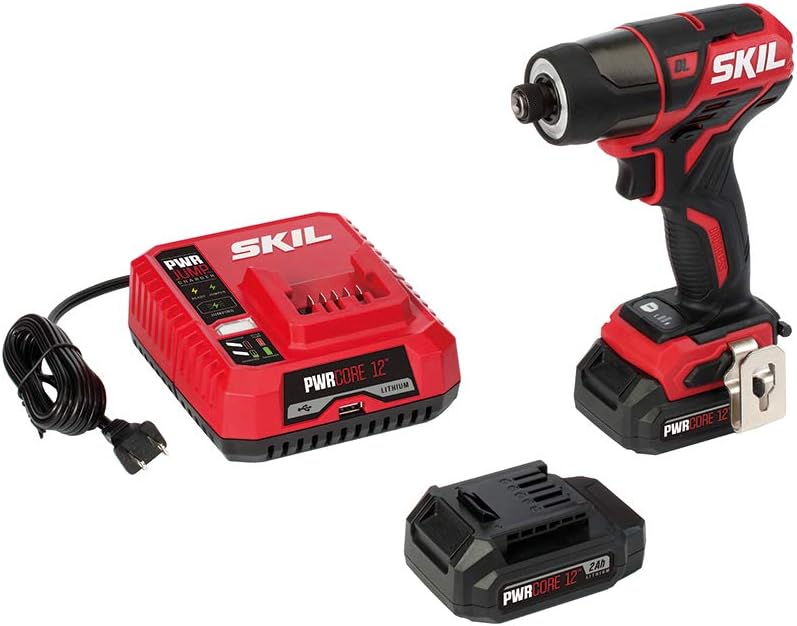 SKIL 20V 1/4 Inch Hex Cordless Impact Driver, Includes 2.0Ah PWRCore 20 Lithium Battery and Charger - ID572702