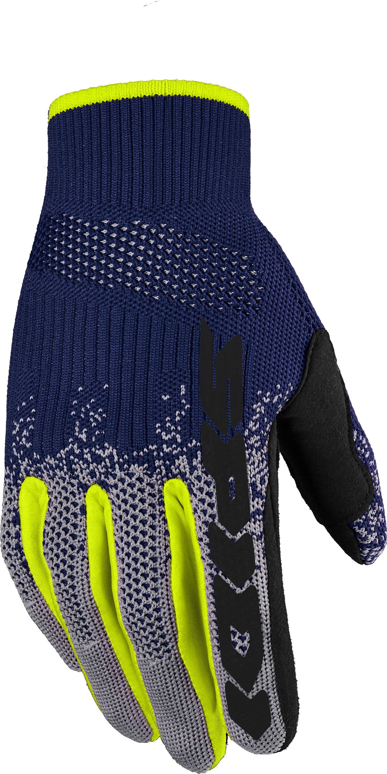 Spidi X-Knit, Gloves - Black/Blue/Grey/Neon-Yellow - M
