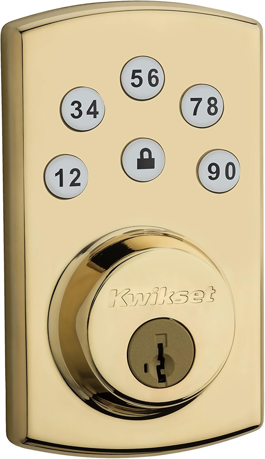 Kwikset 99070-101 Power Keyless Entry Deadbolt, 1-Pack, Satin Nickel