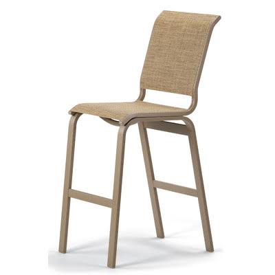 Aruba II 29.5x22 Patio Bar Stool (Set of 2) Telescope Casual Finish: Textured Beachwood, Fabric: Black 5D