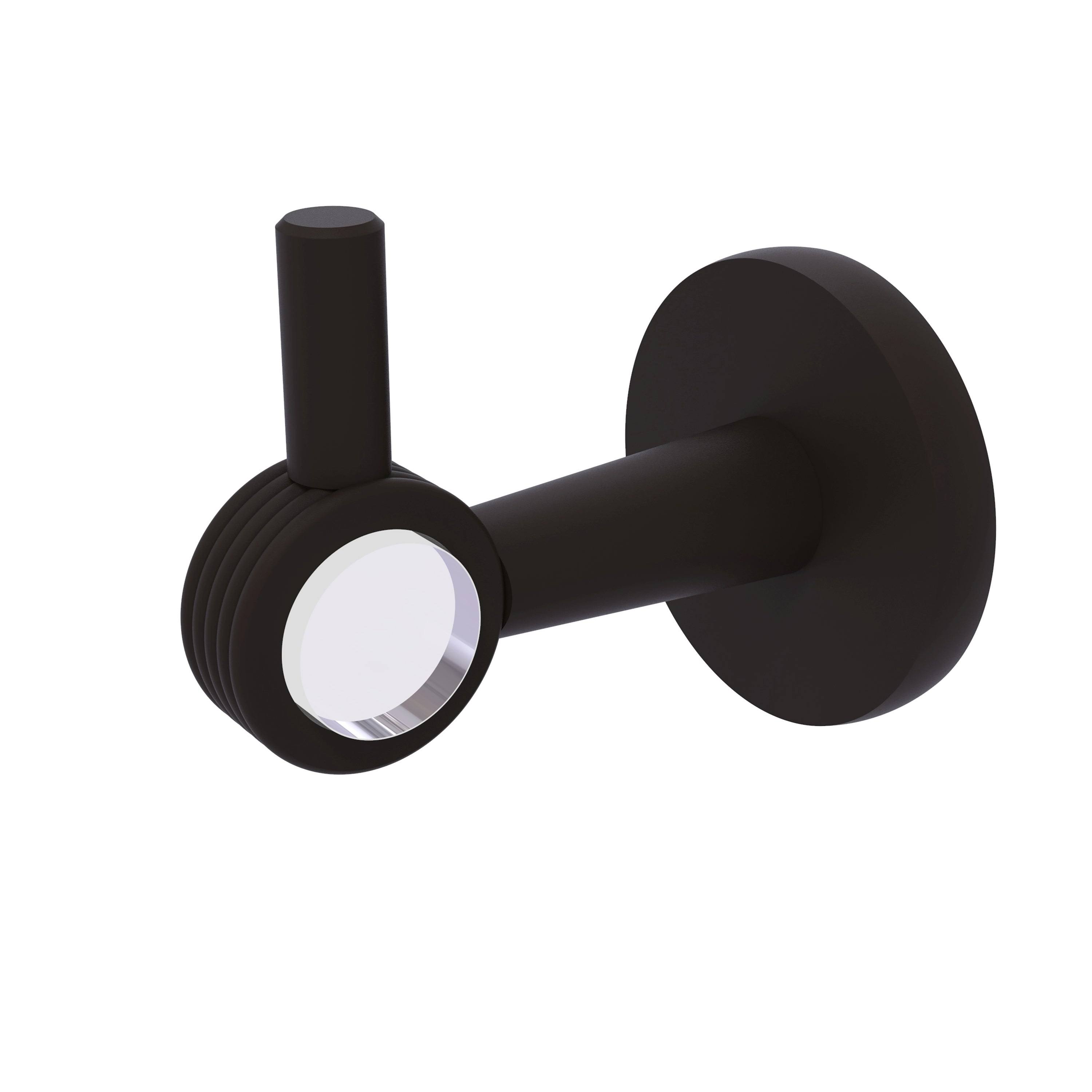 Allied Brass CV-20G-SN Clearview Collection Robe Hook with Groovy Accents Satin Nickel