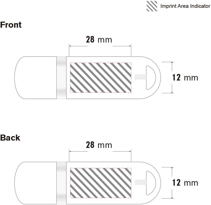 Possibox Custom Promotional USB Flash Drive 128MB Printed with Your Logo - as Campaign Gift Bulk - 50 Pack