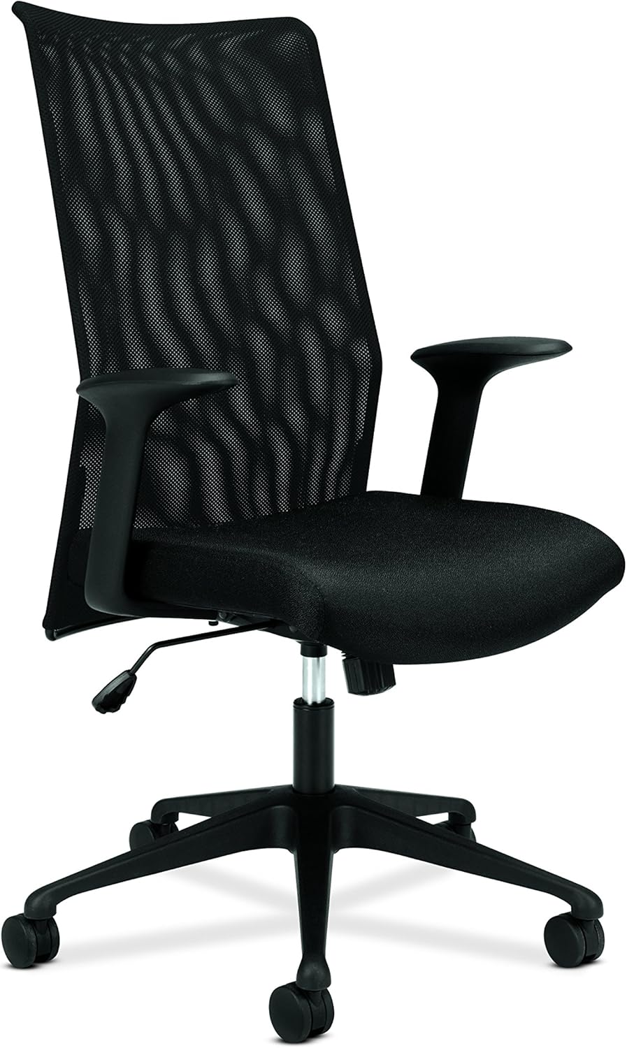 Basyx by Hon VL573 Mesh High-Back Work Chair, Black Fabric, Black