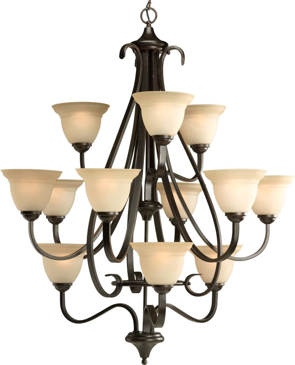 Progress Lighting P4419-77 Transitional Nine Chandelier from Torino Collection in Pewter, Nickel, Silver Finish Lighting Accessory, 34