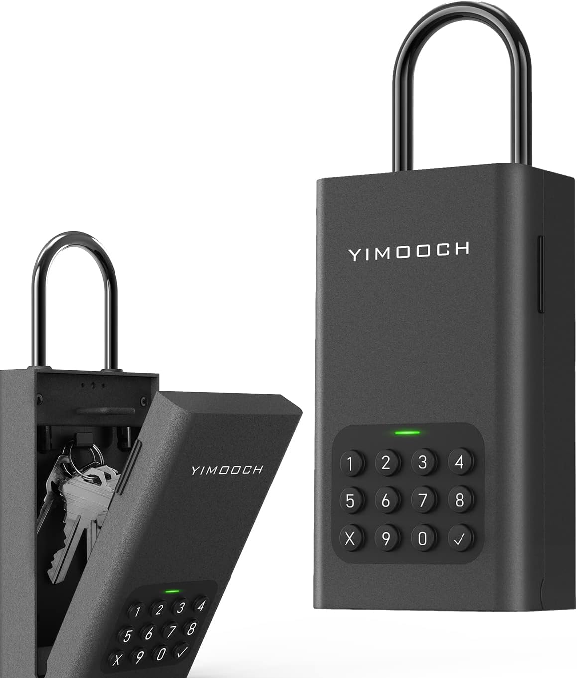 Key Lock Box, YIMOOCH Smart Lock Box for House Keys, Support Bluetooth Remote Access, Outside Door Knob/Wall Mounted for Airbnb hosts, Realtor, Car keys and More Pack of 2