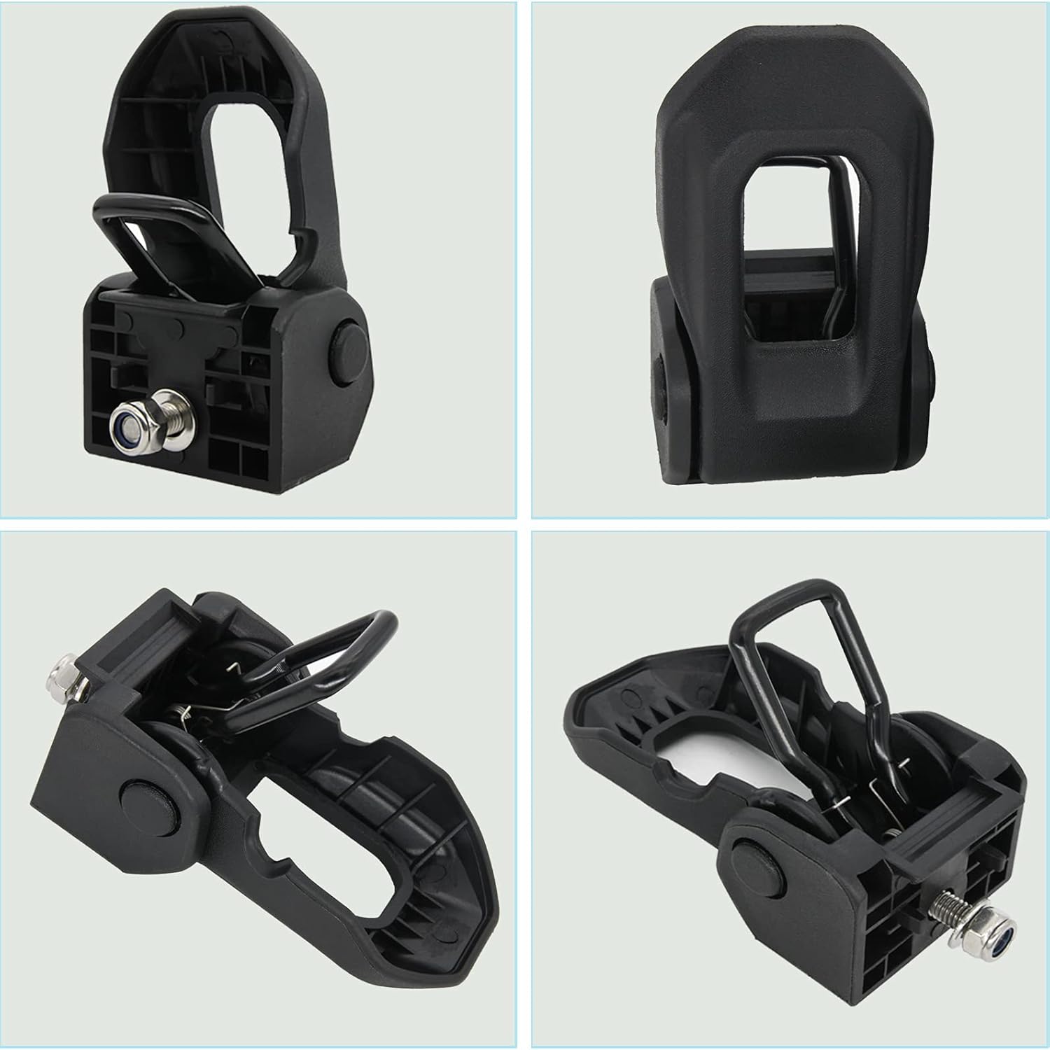 KAKO Latch Locking Hood Catch Kit Compatible with Jeep Wrangler 2007-2018 JK JL Stainless Steel Hood Latch Hood Catch Kit (Black)