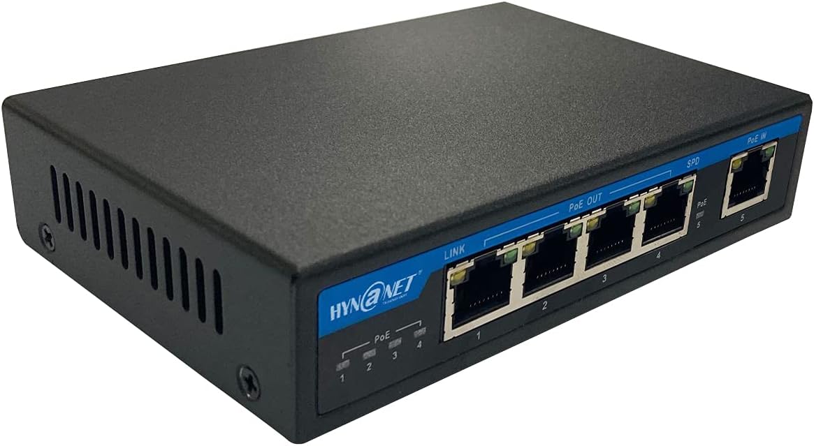 PX204 4 Port Gigabit POE Extender with IEEE802.3af/at/bt Standard One Port 90W in 4 Port 30W Out POE Extender for High Power POE Device… Pack of 2