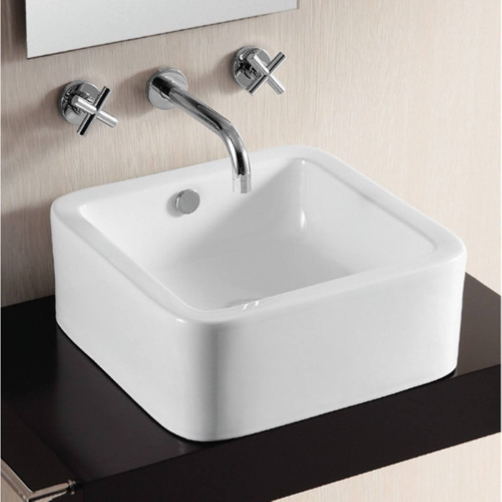 Nameeks CA4941 Caracalla 16-1/2 inch Ceramic Vessel Bathroom Sink - White