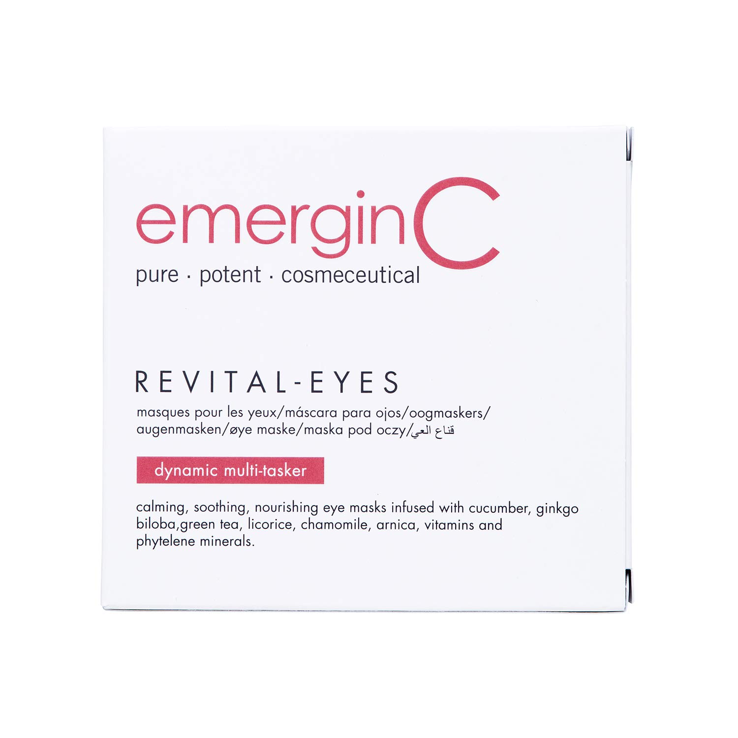 emerginC Revital-Eyes Mask - Soothing Gauze Eye Pads with Cucumber + Ginkgo to Help the Appearance of Puffy Eyes + Dark Under-Eye Circles - Refrigerate for Cooling Sensation (5 Sets of 2) Pack of 2