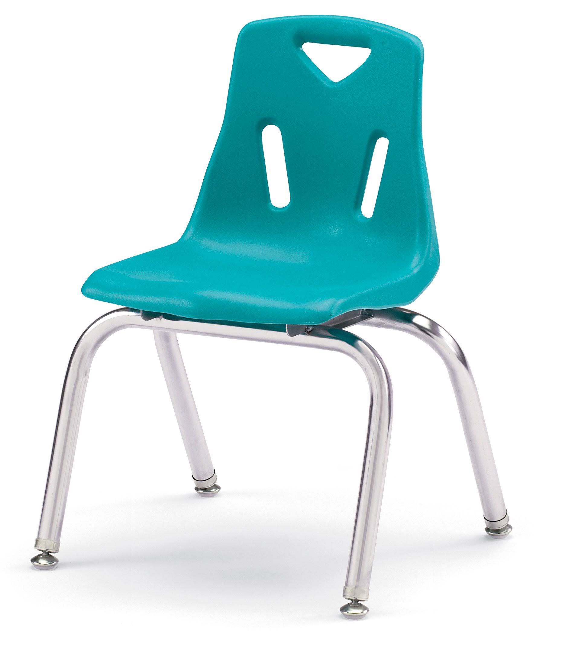 Berries Stacking Chairs with Chrome-Plated Legs - 14x22 HT - Set of 6 - Teal