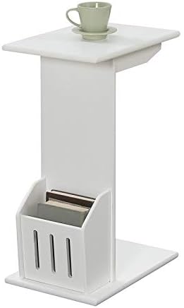 Pemberly Row Magazine C End Table in White Wood Finish Pack of 2