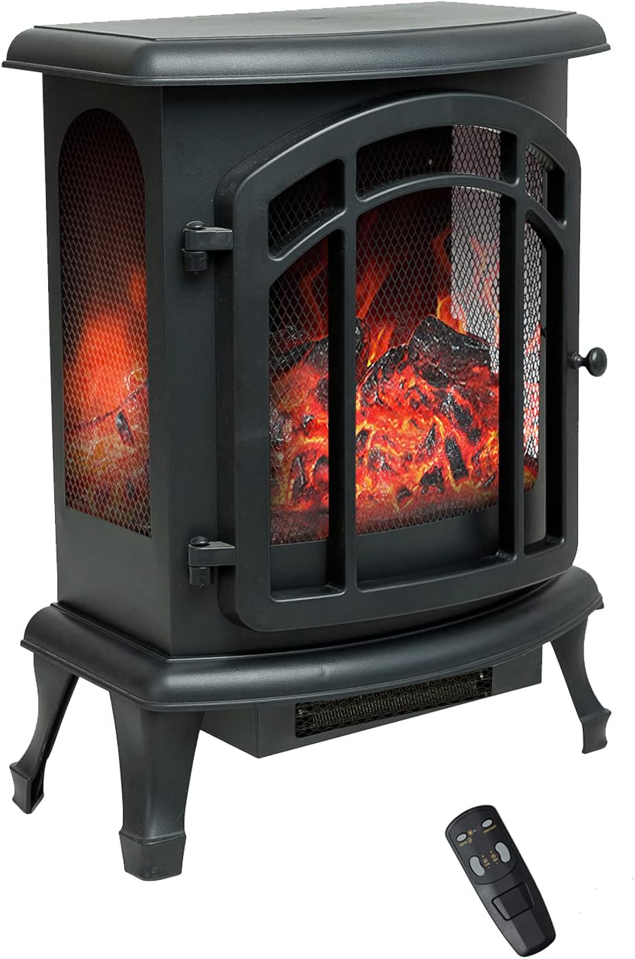 FLAME&SHADE Electric Fireplace Stove for Indoor use, 24 inch Portable Freestanding Space Heater with Remote