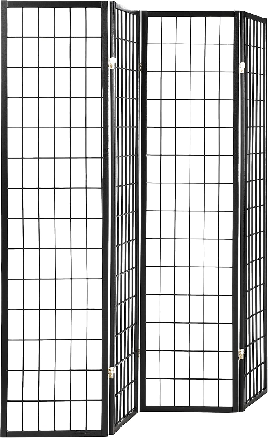 ORE International 4-Panel Shoji Screen Room Divider, Black